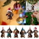 thumbnail image 5 of Colgante de acrílico plano para decoración de coche con forma de perro salchicha divertido de Navidad, 5 of 6