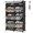 Black, variant on Shoe Rack, 6 Tier Shoe Storage Cabinet with Door, 24 Pair Shoe Organizer Shelves for Closet Hallway Bedroom Entryway, Black