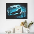 thumbnail image 6 of Daiia Blue Full Moon Wolf Print Canvas Decorative Picture – 30x40in Artistic Wall Art, Ready-to-Hang Canvas Print for Living Room（Horizontal）, 6 of 6