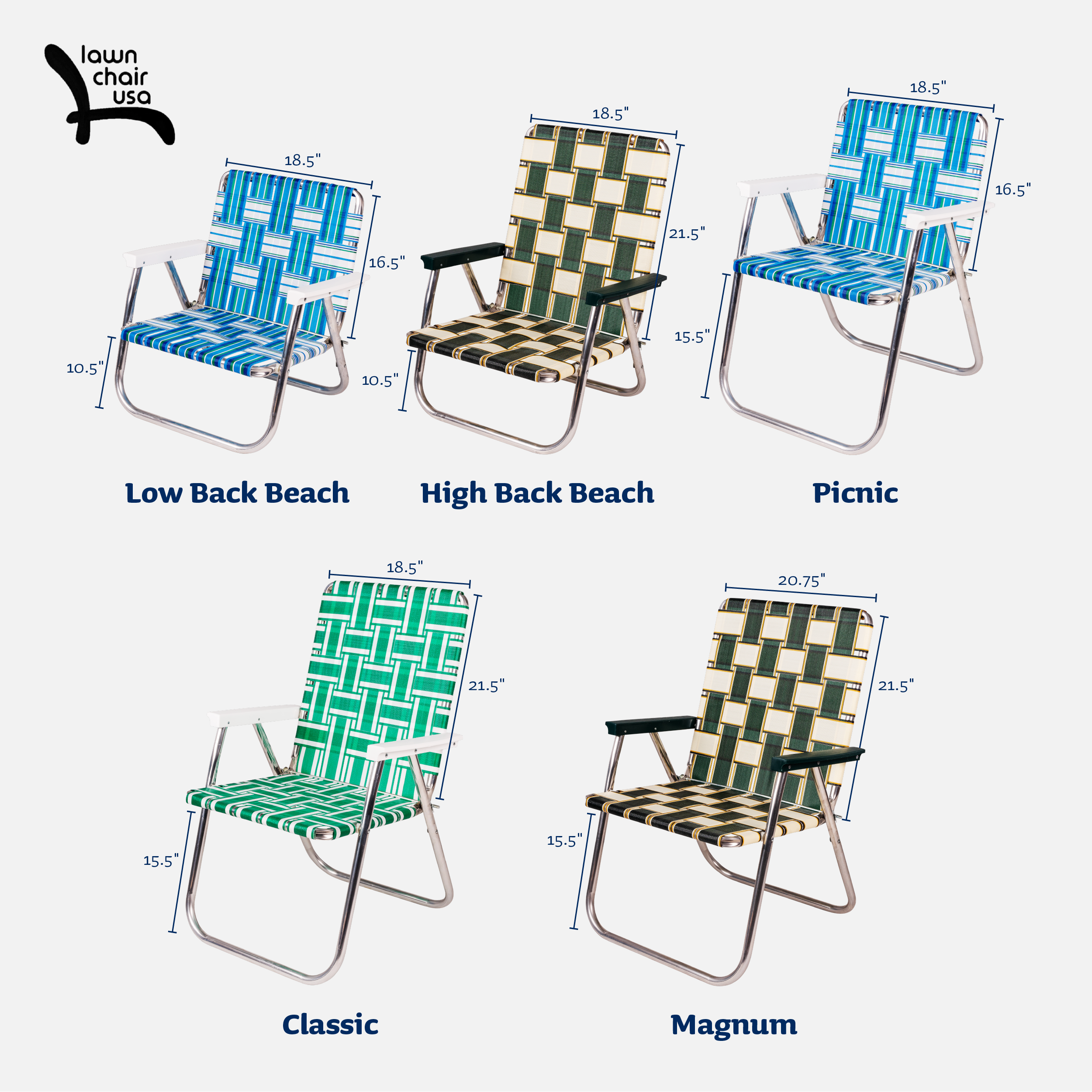 Lawn Chair USA American Made Folding Lightweight Aluminum Webbing Chair for Adult and Children - image 4 of 13