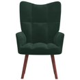 thumbnail image 1 of vidaXL Chaise de Détente Velours Vert Foncé, 1 of 6