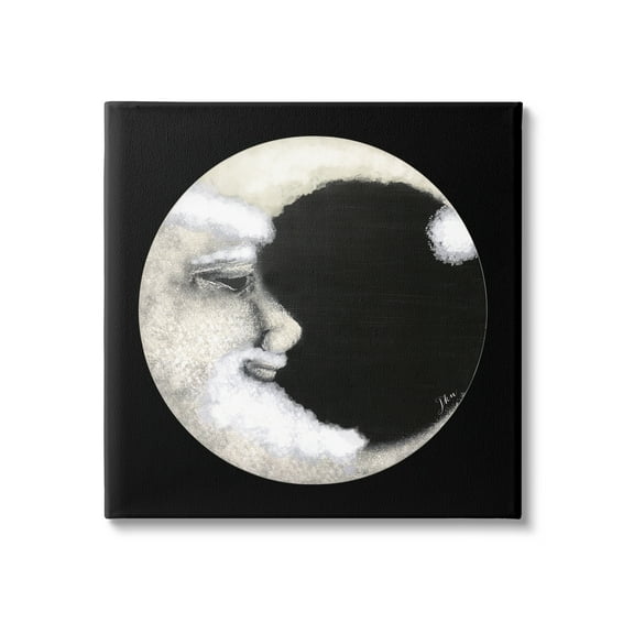 Stupell Smiling Round Moon Face Landscape Painting Gallery Wrapped Canvas Print Wall Art