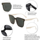 thumbnail image 3 of Gafas de sol cuadradas retro de gran tamaño para mujer Protección de gafas de sol de estilo clásico de moda, 3 of 5