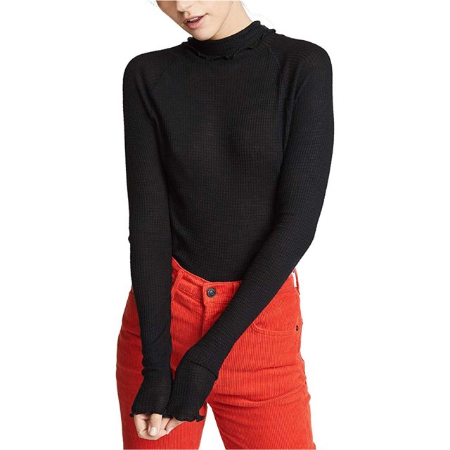 Camiseta básica Free People Skyline para mujer color negro talla mediana