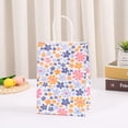thumbnail image 1 of Zhuge Cajas de regalo, bolsas de embalaje, bolso de mano de la serie pastoral con flores impresas de colores, bolso de regalo (azul claro, 15 * 8 * 21 cm), 1 of 5