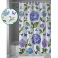 thumbnail image 4 of Purple Hydrangeas Waterproof Fabric Shower Curtain, Botanical Garden Flowers Shower Curtain for Bathroom Curtains Bathtubs Hotel Washable Shower Curtains with 12 Hooks Small 36x72in, 4 of 6