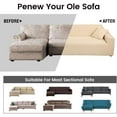 thumbnail image 6 of TOPCHANCES 2-Pieces L-Shaped Sectional Sofa Covers, Thicken Velvet Sofa Couch Slipcovers for 3 Seats+3 Seats Corner Couch (Beige), 6 of 7