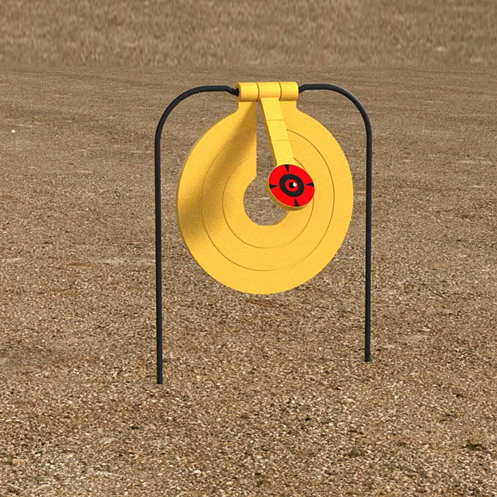 ATFLBOX Two in One Self-Healing Resetting Target, 8 Inch Gong High Caliber Spinner Target, Shooting Targets for Rifle, Pistol, Airgun, Handgun
