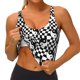 thumbnail image 3 of Balery Ying Yang Checkered Sujetadores deportivos con espalda cruzada para mujer, acolchados, sin costuras, de alto impacto, ideales para yoga, gimnasio, entrenamiento y fitness.-Small, 3 of 8