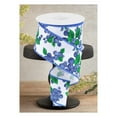 thumbnail image 2 of 2.5" Blueberry Ribbon: White (10 Yards), 2 of 3
