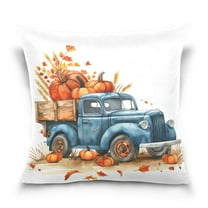 Autumn Truck with Pumpkins Throw Pillow Covers Couch Pillowcases Decor for Bed Sofa 16" x 16"