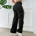 thumbnail image 6 of Levmjia Women's Cargo Pants High Waisted Utility Pants with Multiple Pockets Lace Up Side Casual Loose Fit Workwear Trousers, 6 of 8