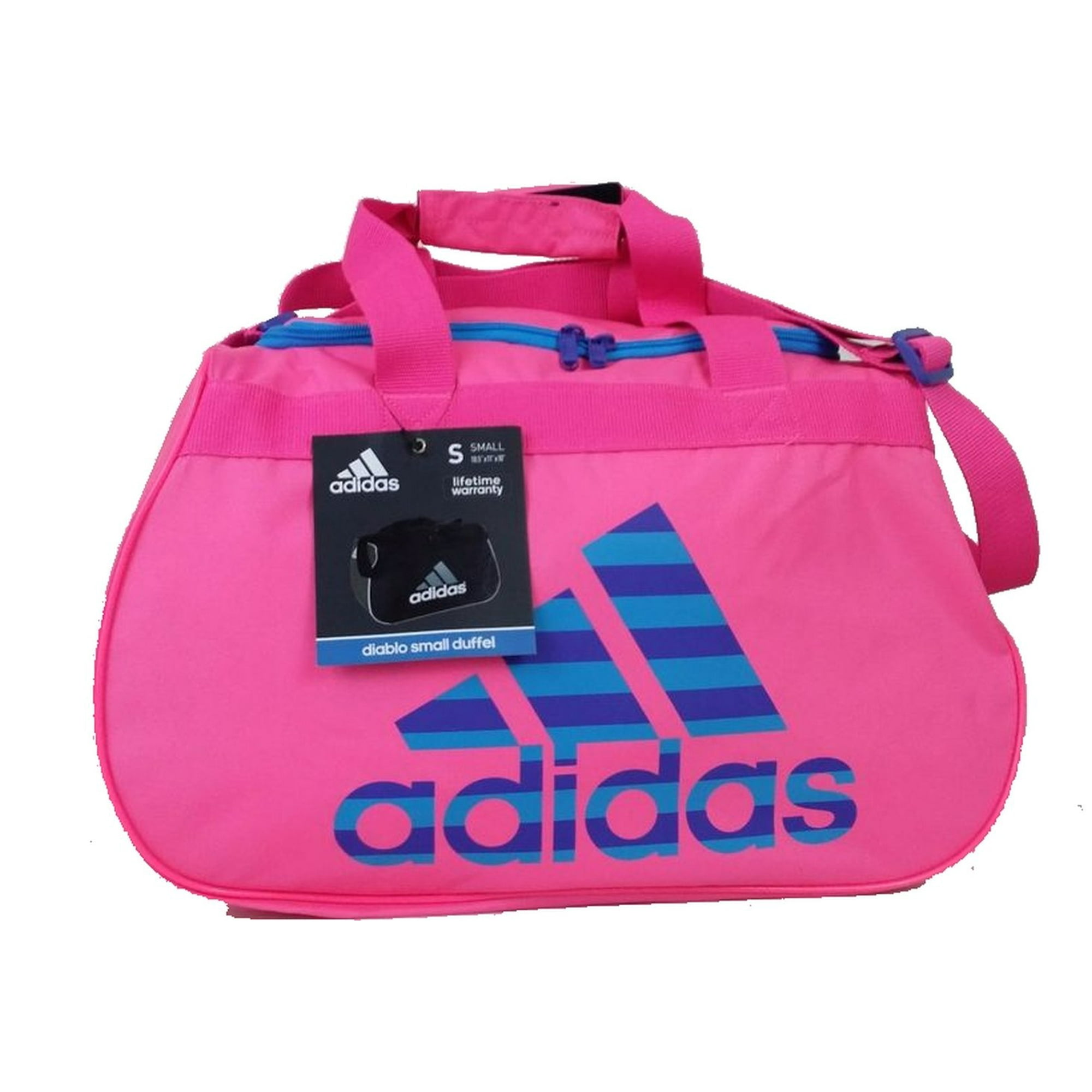 Adidas Diablo II Duffel Gym Bag Luggage Solar Pink Blue Small Walmart