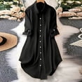 thumbnail image 2 of Purcolt Oversized Shirt Dress for Women, Plus Size Casual Button Down 3/4 Rolled-Up Sleeve Collared Loose Fit Flowy Maxi Long Dress, 2 of 6