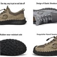 thumbnail image 3 of Mens Casual Sandals Breathable Outdoor Summer Hollow Mesh Non-slip Beach Hiking Leather Closed Toe Handmade Water Shoes Brown 9 US, 3 of 7