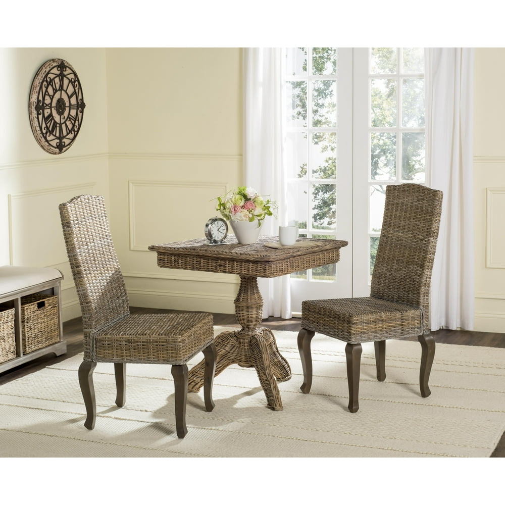 Safavieh Milos Wicker Dining Chair Set of 2FinishGrey