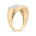thumbnail image 4 of 10kt Yellow Gold Mens Round Diamond Rectangle Cluster Ring 1/3 Cttw, 4 of 4