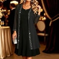 thumbnail image 6 of Cekizud Womens Cardigan Long Sleeve Chiffon Open Front Rhinestone Trim Party Outerwear Tops, S-3XL, 6 of 7