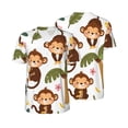 thumbnail image 3 of Daiia Monkeys Swinging from Palms Mens Baseball Jersey Button Down Shirts Short Sleeve Sports Uniforms-Small, 3 of 9