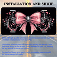 thumbnail image 3 of 1 Pcs 2D Flat License Plate Covers & Frames, Pink Bow with Ornamentation For Decorative Front, Waterproof For Decoration Aluminum License Plate Covers & Frames Cover For Men Women, 12" X 6", 3 of 7