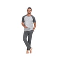 thumbnail image 4 of ANLIQI Men's Pajama Sets Short Sleeve Top & Pant Soft Bamboo Rayon Pjs Set Lounge Sleepwear for Men (Dark Grey M), 4 of 8