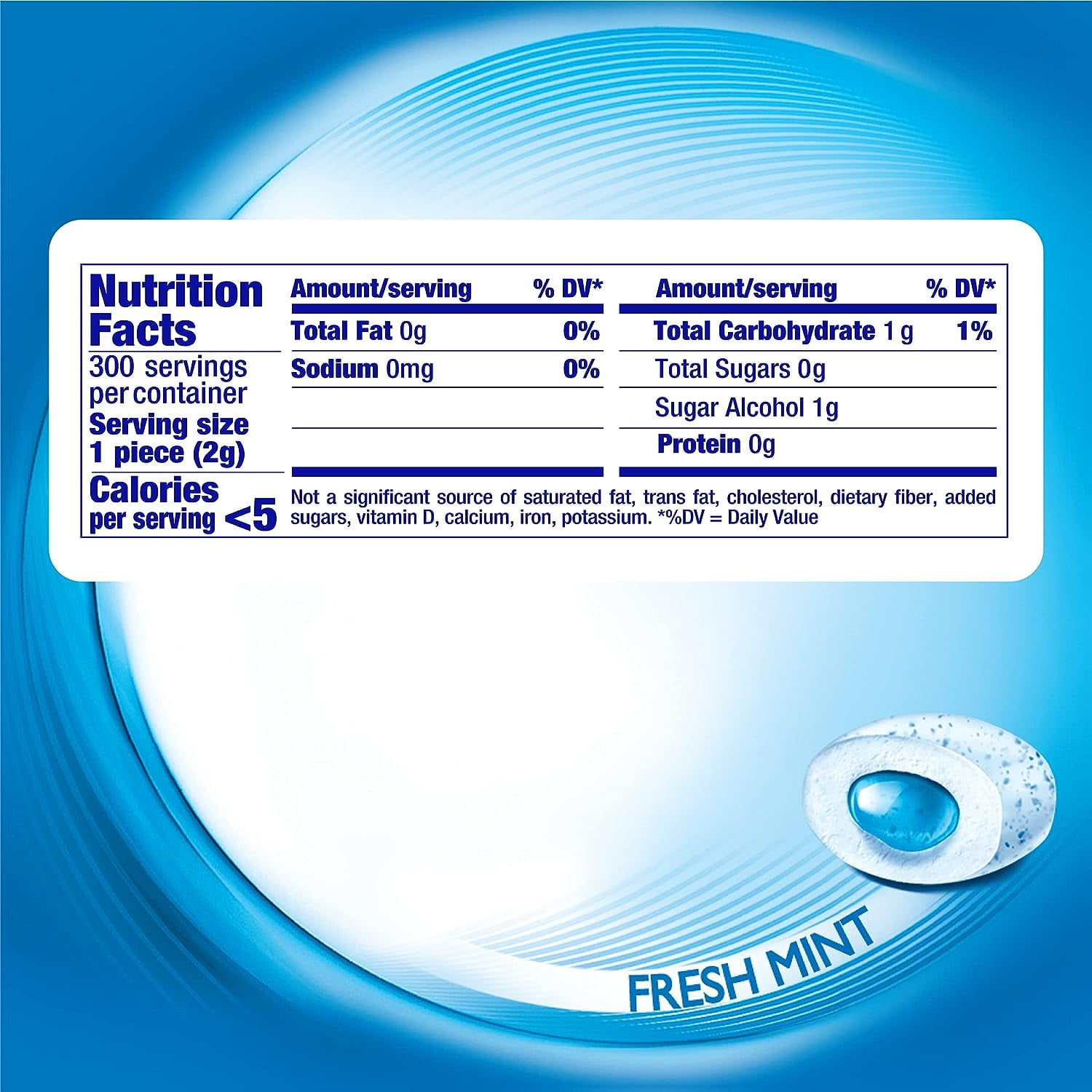 Mentos Pure Fresh Gum Fresh Mint 50 Piece Curvy Bottle - Pack of 6