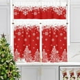 thumbnail image 5 of Christmas Tree Kitchen Curtain 2 Panels Set, Red Snowflakes Velvet Curtain for Kitchen Cafe Window, Winter Treatment Rod Pocket Thermal Insulated Room Darkening, 26x24 Inch, 5 of 6