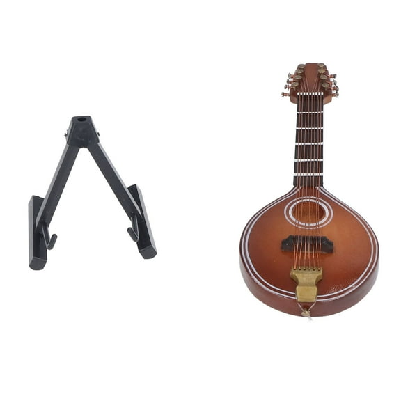 Mini Mandolin Instrument Space Saving Elegant Handmade 8 Strings Mandolin Model for Gifts Home Decoration