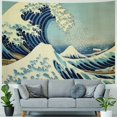 thumbnail image 4 of PRATYUS  Tapestry Wall Hanging Tapestries The Great Wave Off Kanagawa Hokusai Thirty-six Views Mount Fuji Tapestry Wall Art&nbsp; 40x60inch, 4 of 6