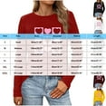 thumbnail image 2 of Womens Valentine Day Shirts Casual Heart Long Sleeve Going Out Tops Pullover Loose Spring Holiday Valentines Outfits, 3XL Dark Gray, 2 of 4