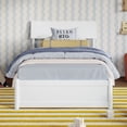 thumbnail image 3 of Norla Twin Wood Platform Bed with Footboard and Drawers in White, 3 of 14