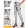 thumbnail image 5 of baleaf Women's Hiking Pants Quick Dry Lightweight Water Resistant Stretch Cargo Pants with Zipper Pockets Travel Camping 29''-glacier gray L, 5 of 7