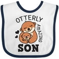 thumbnail image 3 of Inktastic Otterly Amazing Son with Mother and Child Otter Boys Baby Bib, 3 of 4
