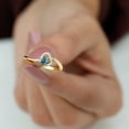 thumbnail image 3 of Rosec Jewels Heart Shape London Blue Topaz Promise Ring with Diamond (AAA Quality), 10K Yellow Gold, US 5.50, 3 of 7