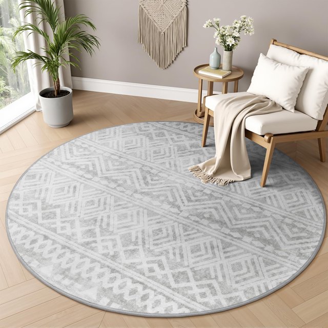 Abstract Area Rug x Modern Rugs for Living Room Neutral Machine Washable Rug Non Slip Carpet for Bedroom Office Living Room Dining Room Nursery Rug Grey &