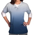 thumbnail image 3 of Ozmmyan Womens Tops Scrubs for Women Short Sleeve V-neck Scrubs Tops Working Uniform Printed with Two Pockets Blouse Nursing Uniform Saving Clearance, 3 of 5