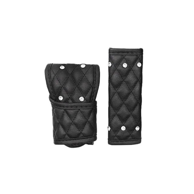 Paquete de 2 fundas de piel para palanca de cambios, universal, brillante, antideslizante, para freno de mano, funda protectora, mango decorativo