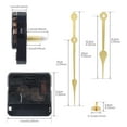 thumbnail image 6 of Clock Mechanism Quartz Battery Operated Clock Movement Mechanism for Clock DIY / Repair with Gold Hands Pointer Set, Metal Hook, Silent Sweep Seconds Wall Clock Mechanism, 6 of 12