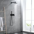 thumbnail image 3 of Sumerain Matte Black Rainfall Shower System With Hand Shower, Pressure Balancing Valve, 3 of 7