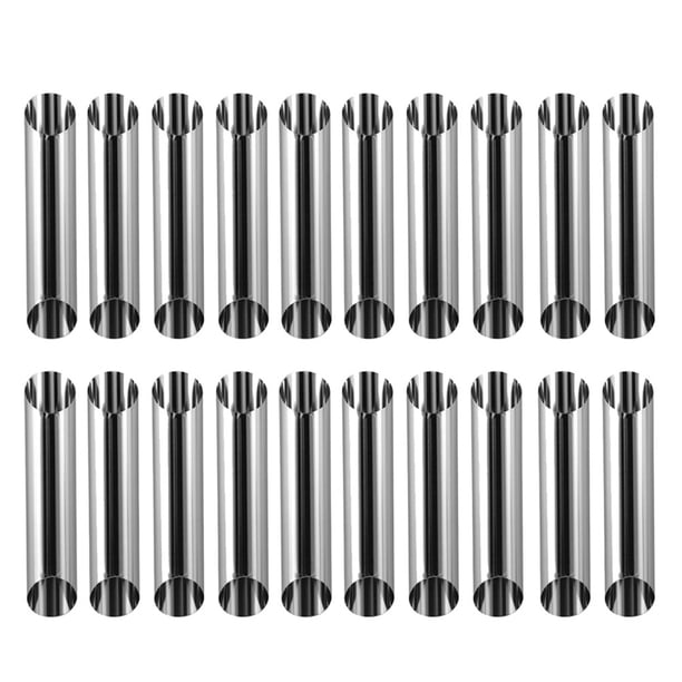 EeaseMX 20 moldes para hornear pan, bidireccionales, de acero inoxidable, con rosca grande, para croissants, para repostería, para uso doméstico y comercial (plateados).