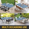 thumbnail image 5 of Navy Blue Ombre Table Cloths for 3 Foot Rectangle Tables, Farmhouse Stripes Modern Abstract Art Patio Waterproof Elastic Fitted Tablecloths, Washable Rectangular Table Cover for Camping, 5 of 8