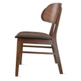 thumbnail image 4 of Modern Farmhouse Walnut Wood Finished Dining Chairs with Elbow Back, Upholstered Fabric Cushion Seat, Set of 2, 4 of 10