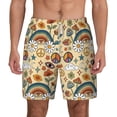 thumbnail image 2 of Goofa 70s Hippie Style Printed Men's Swim Trunks Board Shorts Quick Dry Mens Swimming Trunks with Compression Liner,Breathable Fit Hawaii Beach Shorts-Small, 2 of 9