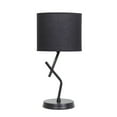 thumbnail image 2 of Simple Designs 17.13" Metal And Modern Abstract Table Lamp With Drum Fabric Shade, For Bedroom, Office, Living Room, Dorm, Side Tables, Black, 2 of 6