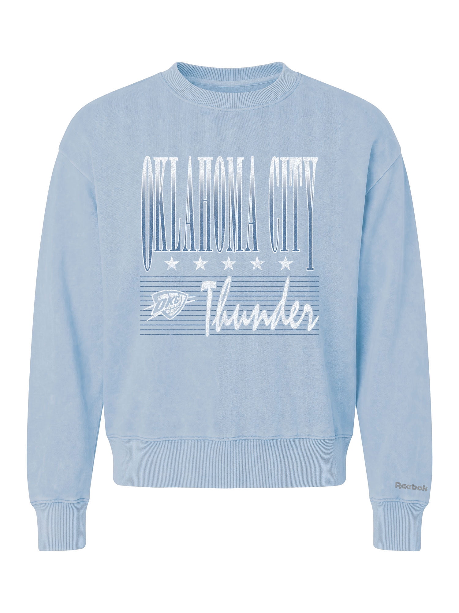 Oklahoma City Thunder Reebok Womens Denim Wash Mock Neck Sweatshirt