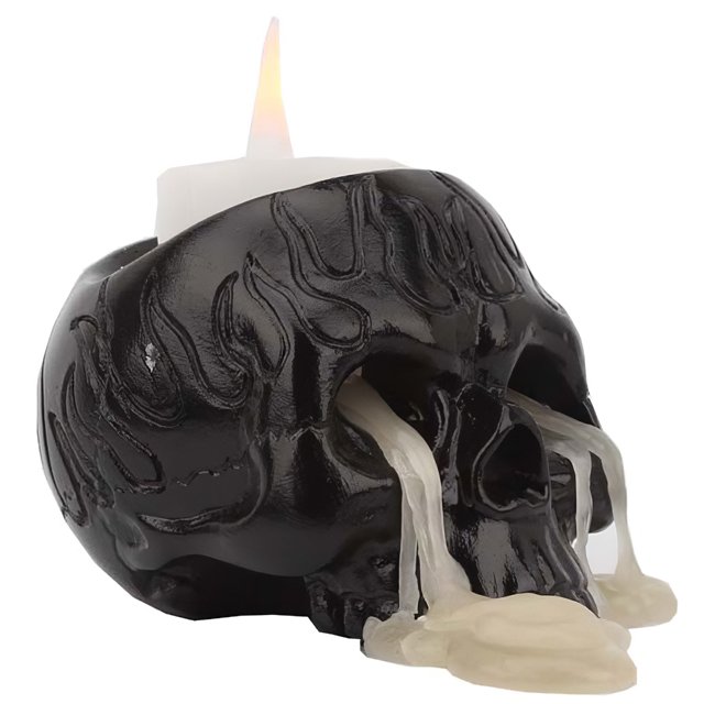 Portavelas De Calavera Portavelas De Cabeza De Esqueleto Multipropósito Buena Mano De Obra Decoración De Calavera De Resina Artesanía Para Fiesta Bar De Halloween Speravity HA014807-00