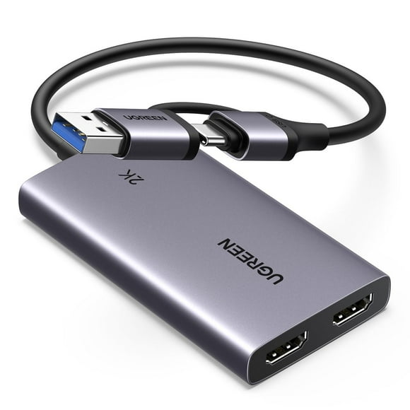 UGREEN 4K Capturadora de Video HDMI, 2K@30Hz 1080P@60fps Grabación de Juegos Passthrough Loop-out pa