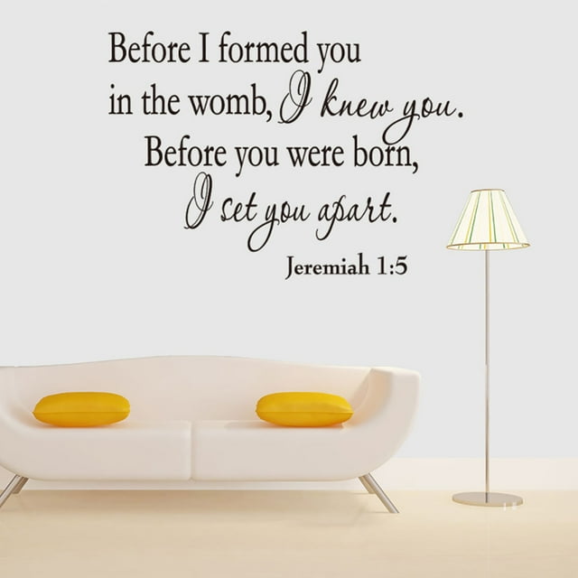 Wall Decals Christian Quote PVC Wall Art Stickers Religious Decor Art Mural Home Quote Lettering Christian Verse Scripture