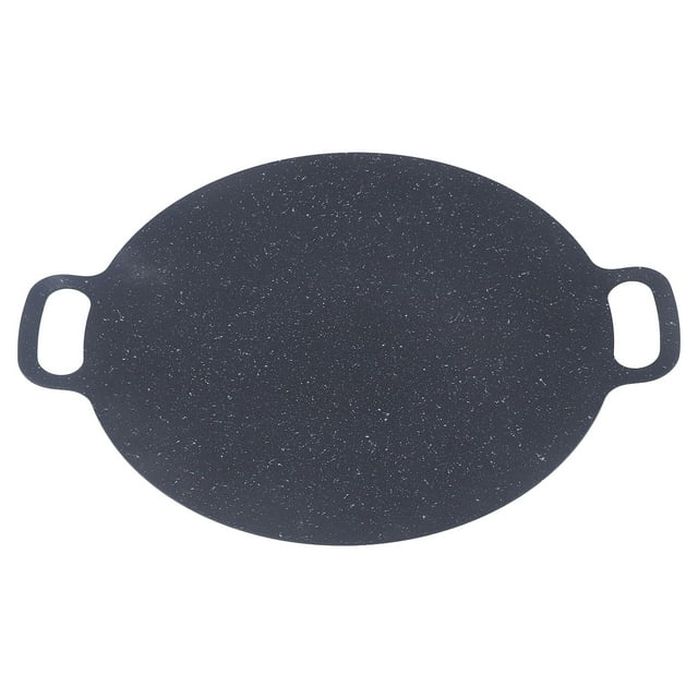 Assiette de Barbecue, Revêtement en Pierre de Fer Durable Résistance à l'Usure Fabrication d'Aliments Assiette de Barbecue Ronde Compacte Pratique Antiadhésive Poêle à Frire et à Rôtir pour BBQ avec Accessoires Complets Foo