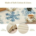 thumbnail image 5 of Christmas Table Runner, Blue Xmas Snowflakes Seasonal Holiday Tabletop Collection Table Runner for Kitchen Dining, Banquet, Restaurant, Outdoor Use 13x36in, 5 of 6